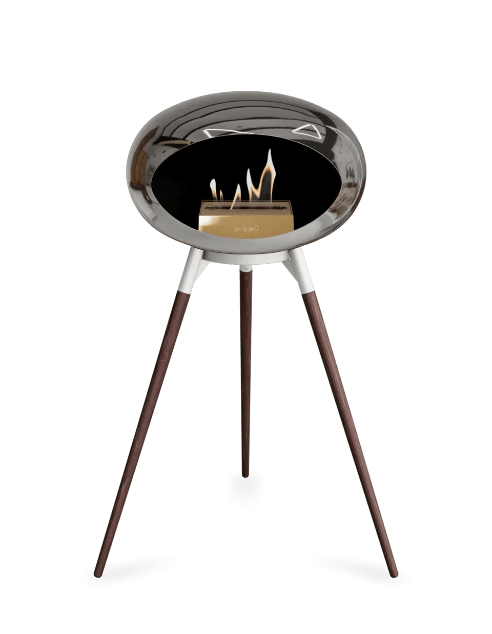 Le Feu - Dome Chromed Silver Ground Wood High - Fireplace - Viva Alfresco