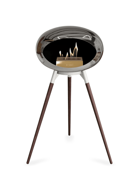 Le Feu - Dome Chromed Silver Ground Wood High - Fireplace - Viva Alfresco