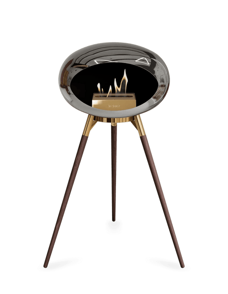 Le Feu - Dome Chromed Silver Ground Wood High - Fireplace - Viva Alfresco