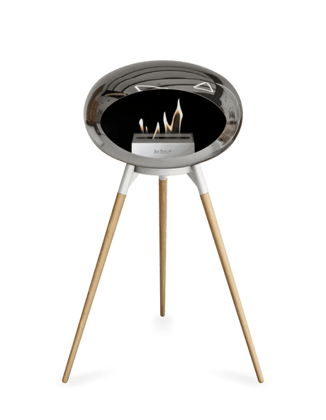 Le Feu - Dome Chromed Silver Ground Wood High - Fireplace - Viva Alfresco