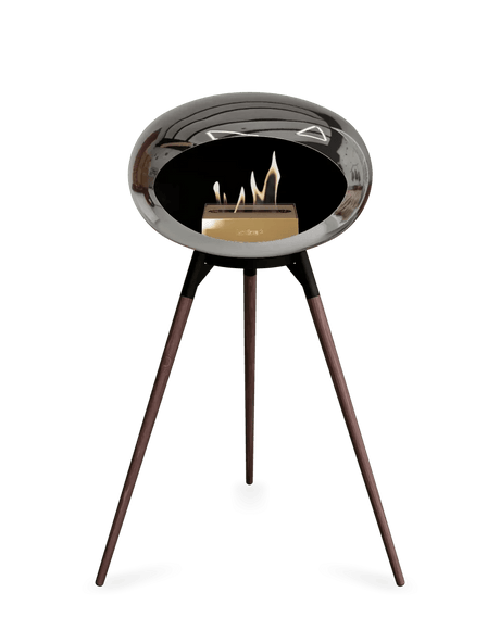 Le Feu - Dome Chromed Silver Ground Wood High - Fireplace - Viva Alfresco