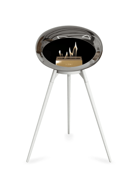 Le Feu - Dome Chromed Silver Ground Wood High - Fireplace - Viva Alfresco