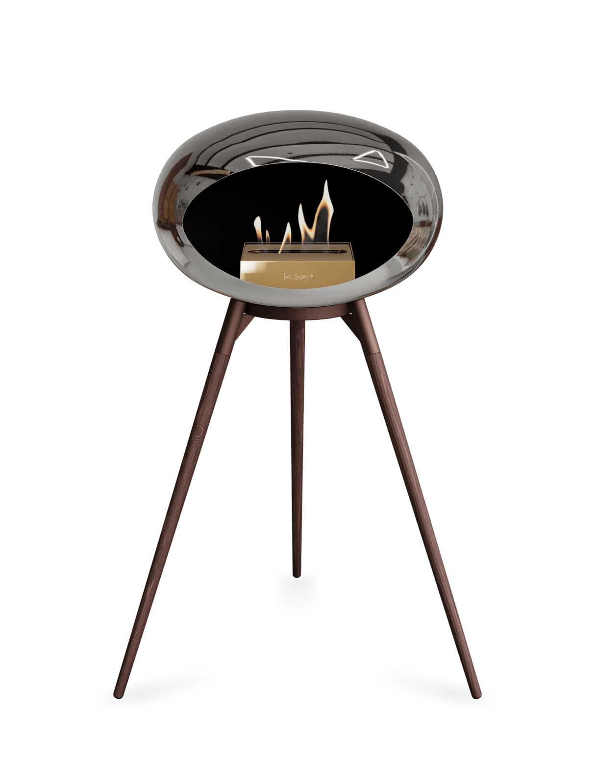 Le Feu - Dome Chromed Silver Ground Wood High - Fireplace - Viva Alfresco