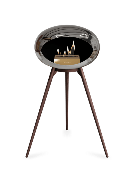 Le Feu - Dome Chromed Silver Ground Wood High - Fireplace - Viva Alfresco