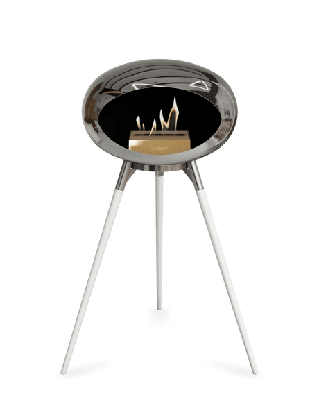 Le Feu - Dome Chromed Silver Ground Wood High - Fireplace - Viva Alfresco