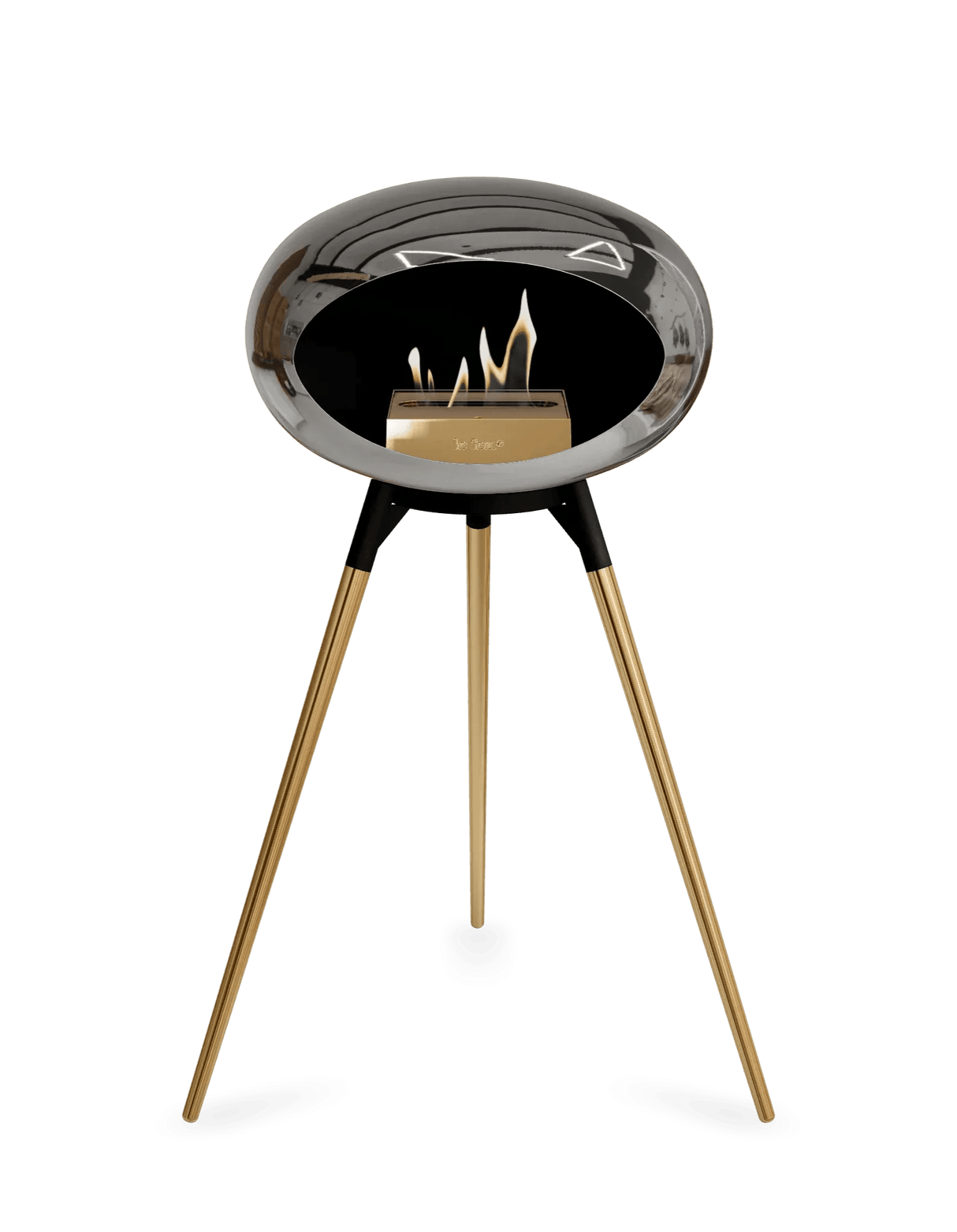 Le Feu - Dome Chromed Silver Ground Wood High - Fireplace - Viva Alfresco