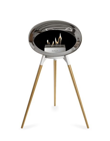 Le Feu - Dome Chromed Silver Ground Wood High - Fireplace - Viva Alfresco