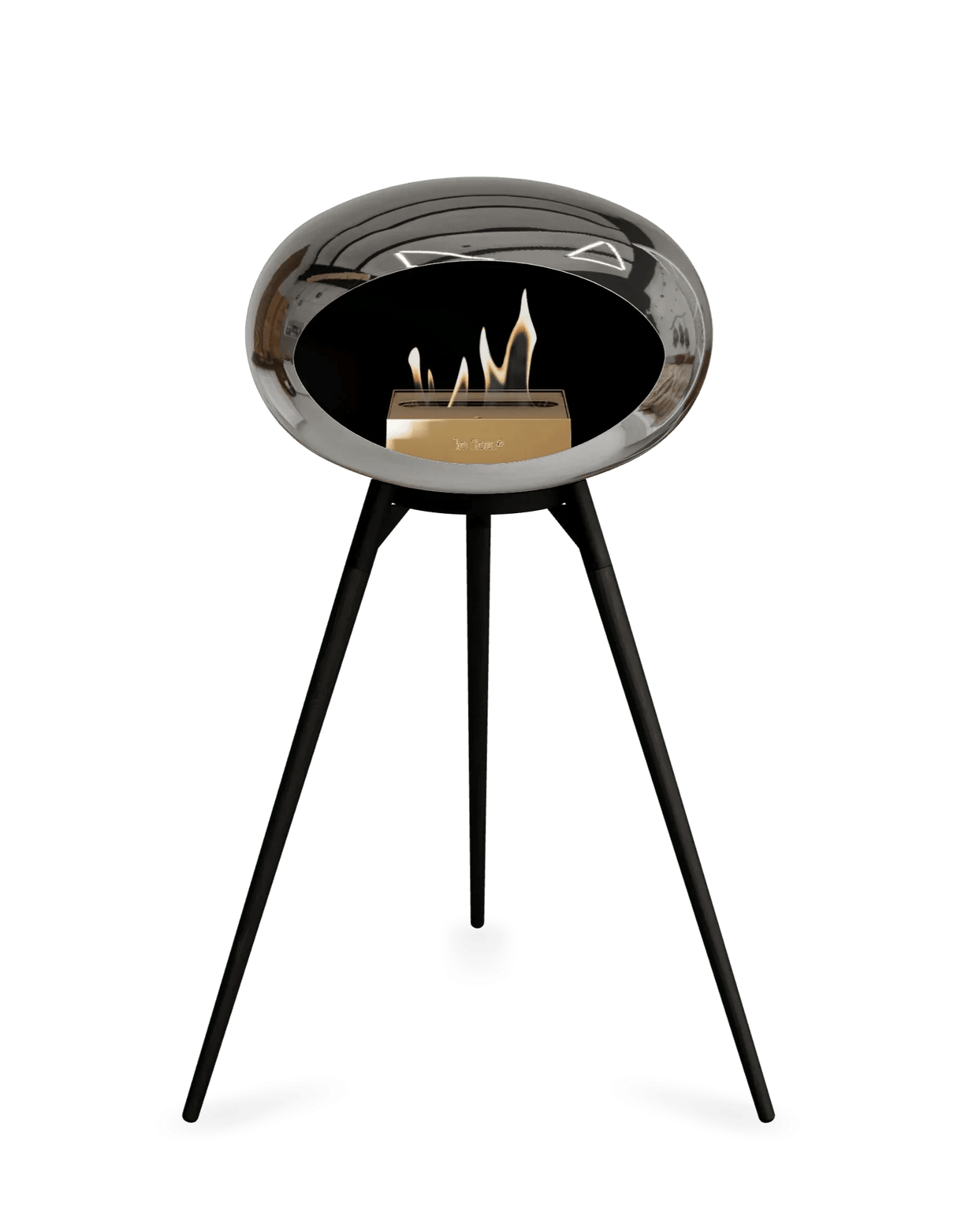 Le Feu - Dome Chromed Silver Ground Wood High - Fireplace - Viva Alfresco