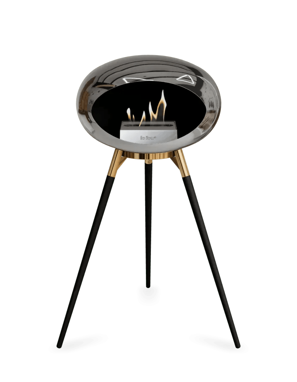 Le Feu - Dome Chromed Silver Ground Wood High - Fireplace - Viva Alfresco