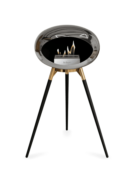 Le Feu - Dome Chromed Silver Ground Wood High - Fireplace - Viva Alfresco