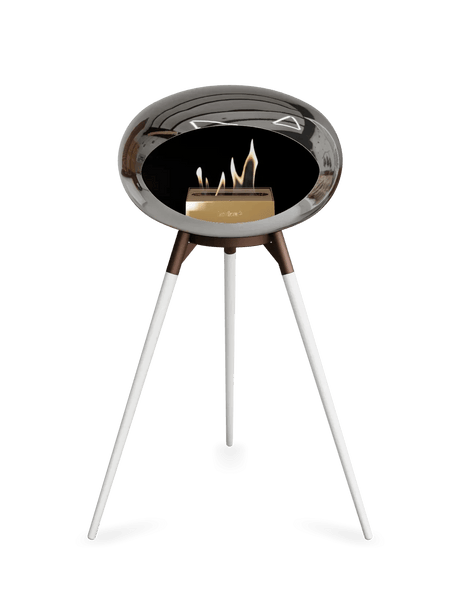 Le Feu - Dome Chromed Silver Ground Wood High - Fireplace - Viva Alfresco