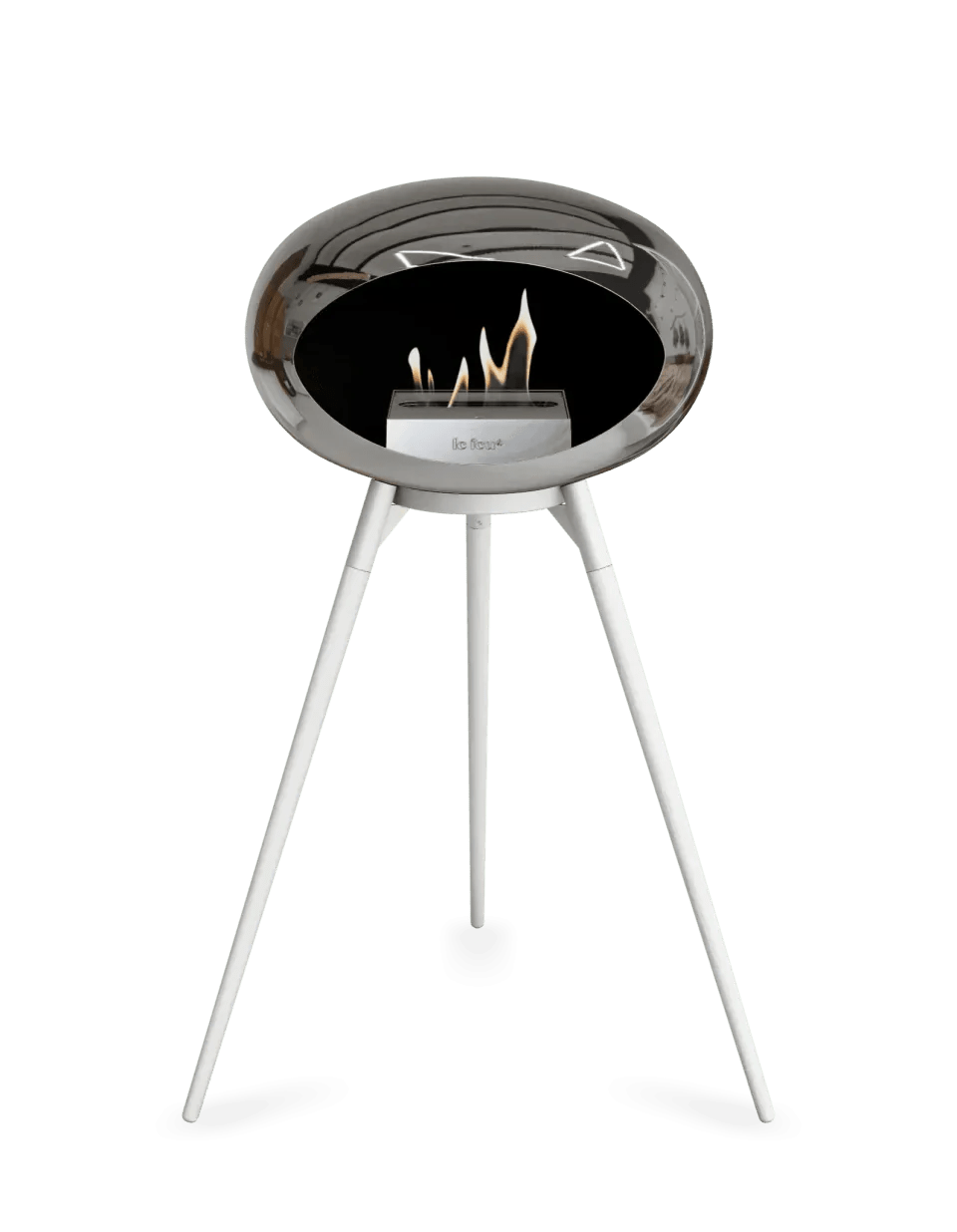 Le Feu - Dome Chromed Silver Ground Wood High - Fireplace - Viva Alfresco