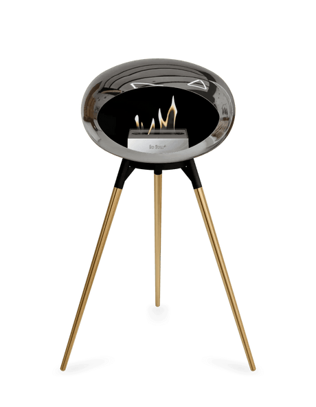 Le Feu - Dome Chromed Silver Ground Wood High - Fireplace - Viva Alfresco