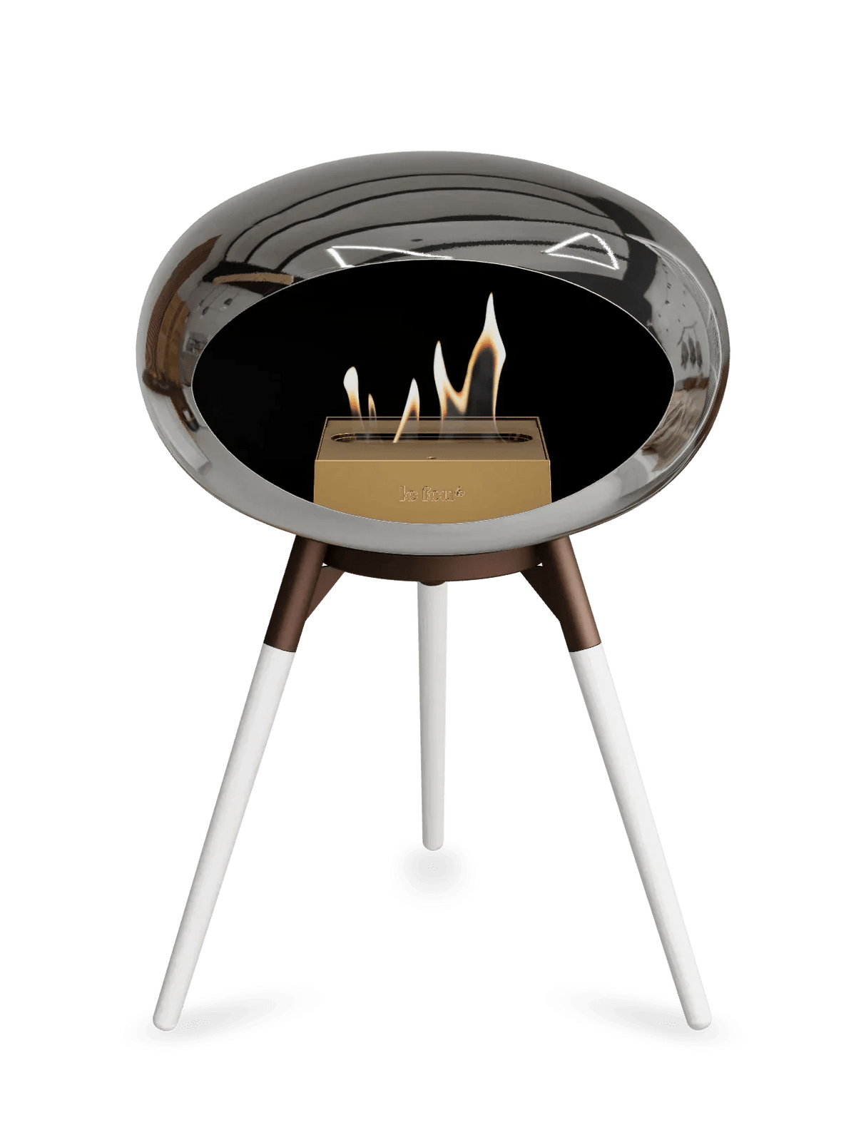 Le Feu - Dome Chromed Silver Ground Wood Low - Fireplace - Viva Alfresco