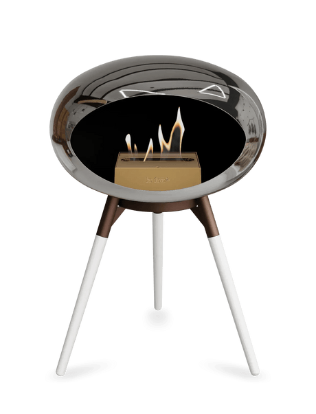 Le Feu - Dome Chromed Silver Ground Wood Low - Fireplace - Viva Alfresco