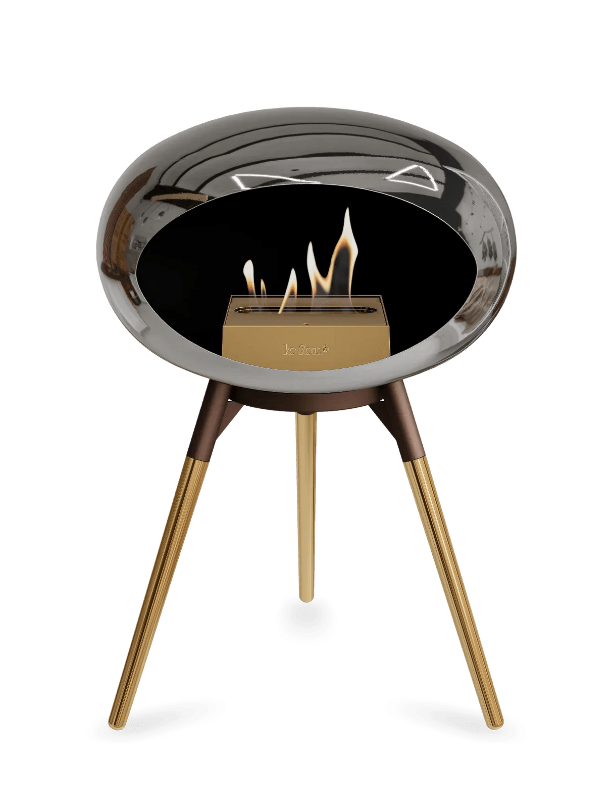 Le Feu - Dome Chromed Silver Ground Wood Low - Fireplace - Viva Alfresco