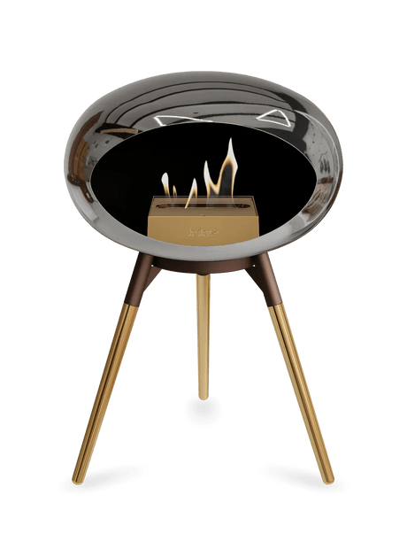 Le Feu - Dome Chromed Silver Ground Wood Low - Fireplace - Viva Alfresco