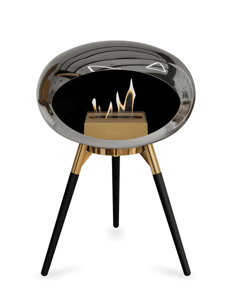 Le Feu - Dome Chromed Silver Ground Wood Low - Fireplace - Viva Alfresco