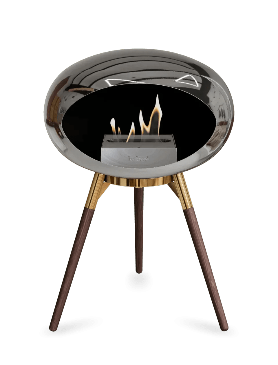 Le Feu - Dome Chromed Silver Ground Wood Low - Fireplace - Viva Alfresco