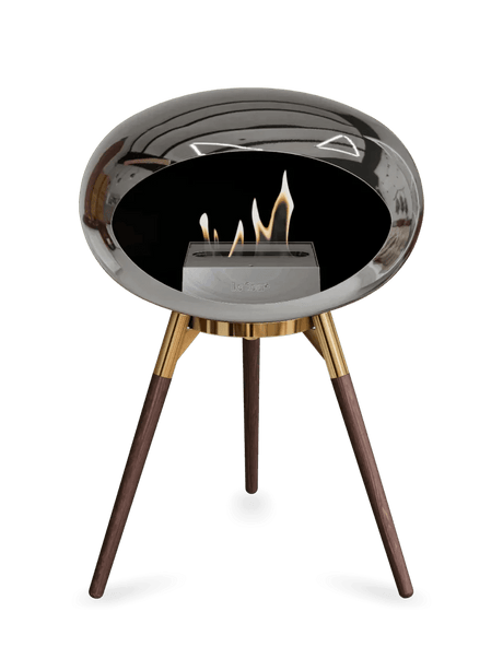 Le Feu - Dome Chromed Silver Ground Wood Low - Fireplace - Viva Alfresco