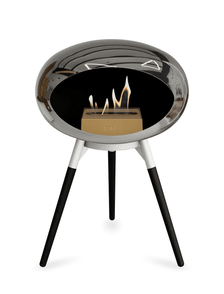 Le Feu - Dome Chromed Silver Ground Wood Low - Fireplace - Viva Alfresco