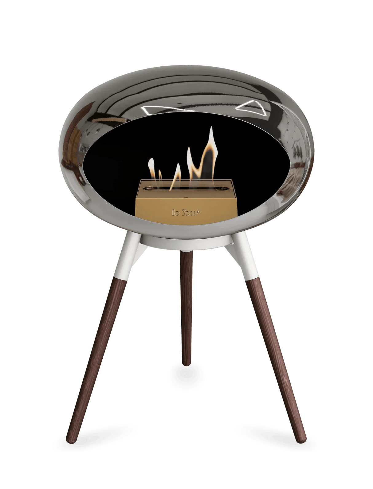 Le Feu - Dome Chromed Silver Ground Wood Low - Fireplace - Viva Alfresco