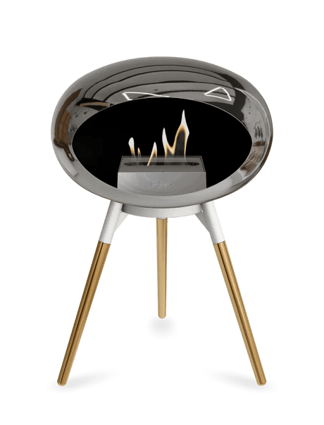 Le Feu - Dome Chromed Silver Ground Wood Low - Fireplace - Viva Alfresco