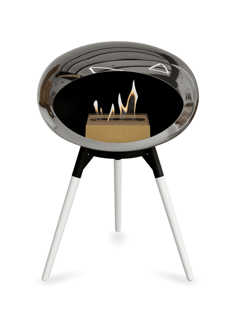 Le Feu - Dome Chromed Silver Ground Wood Low - Fireplace - Viva Alfresco