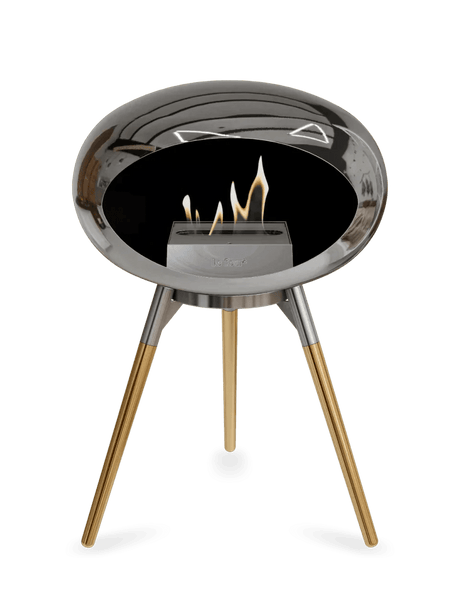 Le Feu - Dome Chromed Silver Ground Wood Low - Fireplace - Viva Alfresco