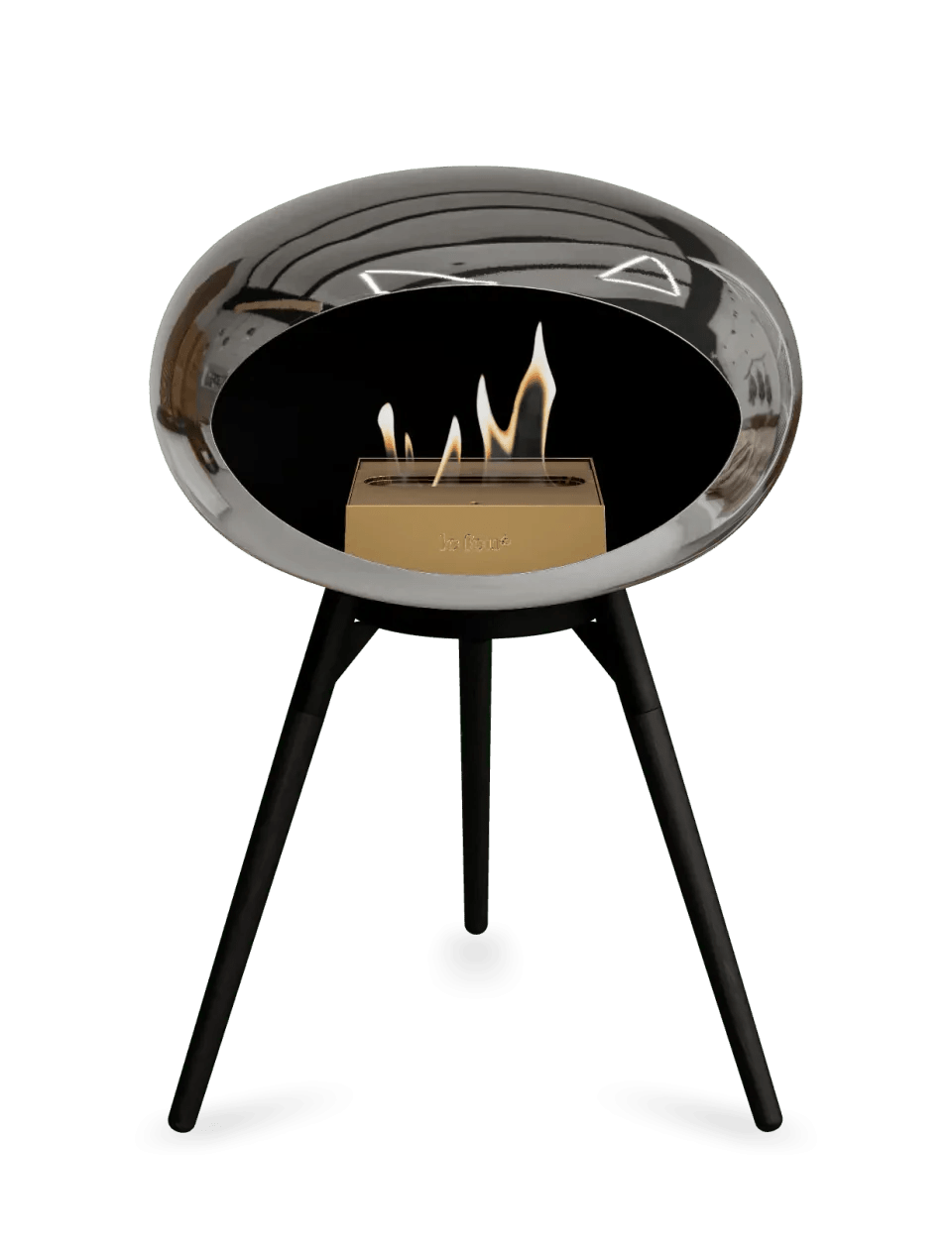 Le Feu - Dome Chromed Silver Ground Wood Low - Fireplace - Viva Alfresco