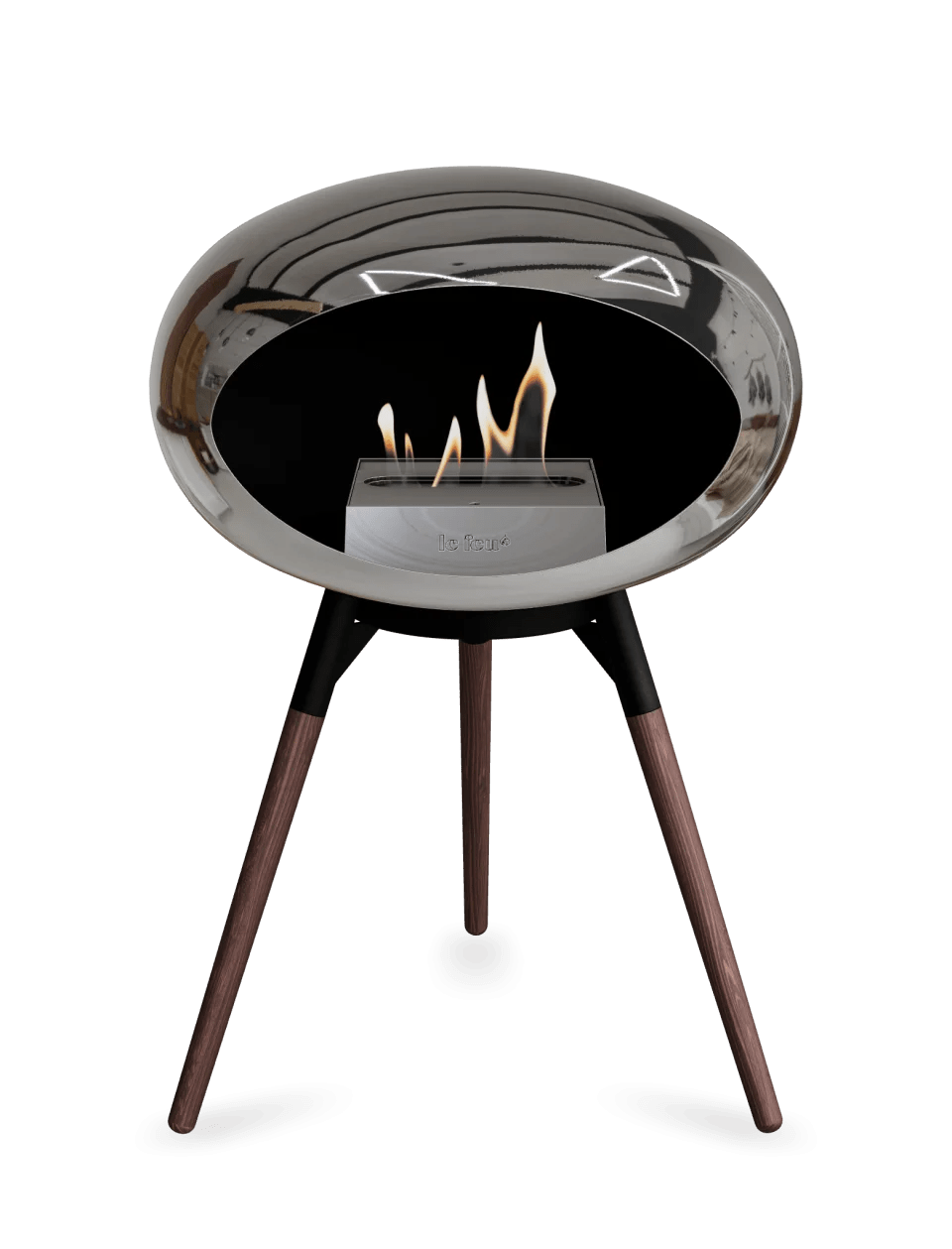 Le Feu - Dome Chromed Silver Ground Wood Low - Fireplace - Viva Alfresco