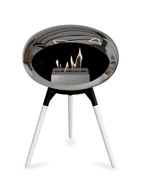 Le Feu - Dome Chromed Silver Ground Wood Low - Fireplace - Viva Alfresco