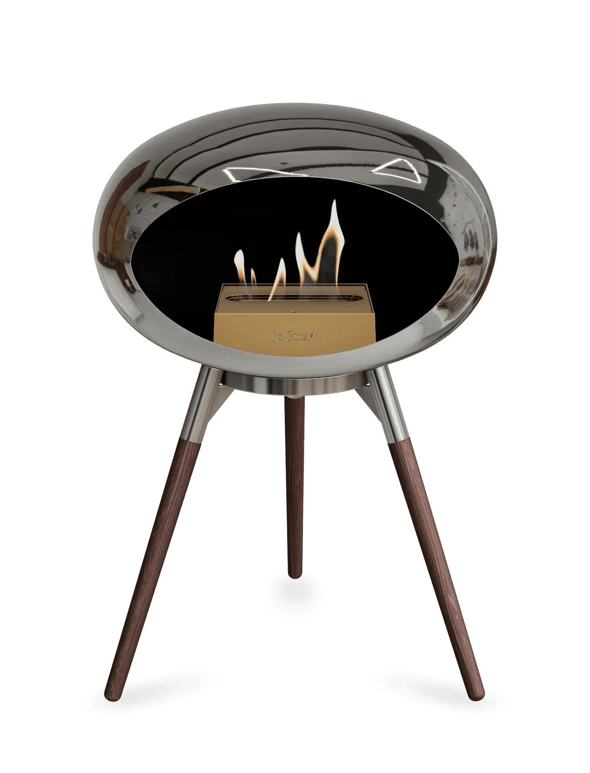 Le Feu - Dome Chromed Silver Ground Wood Low - Fireplace - Viva Alfresco