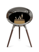 Le Feu - Dome Chromed Silver Ground Wood Low - Fireplace - Viva Alfresco