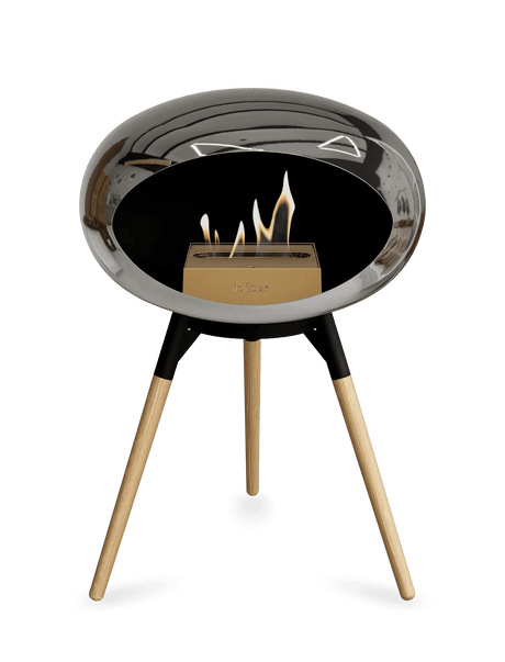 Le Feu - Dome Chromed Silver Ground Wood Low - Fireplace - Viva Alfresco