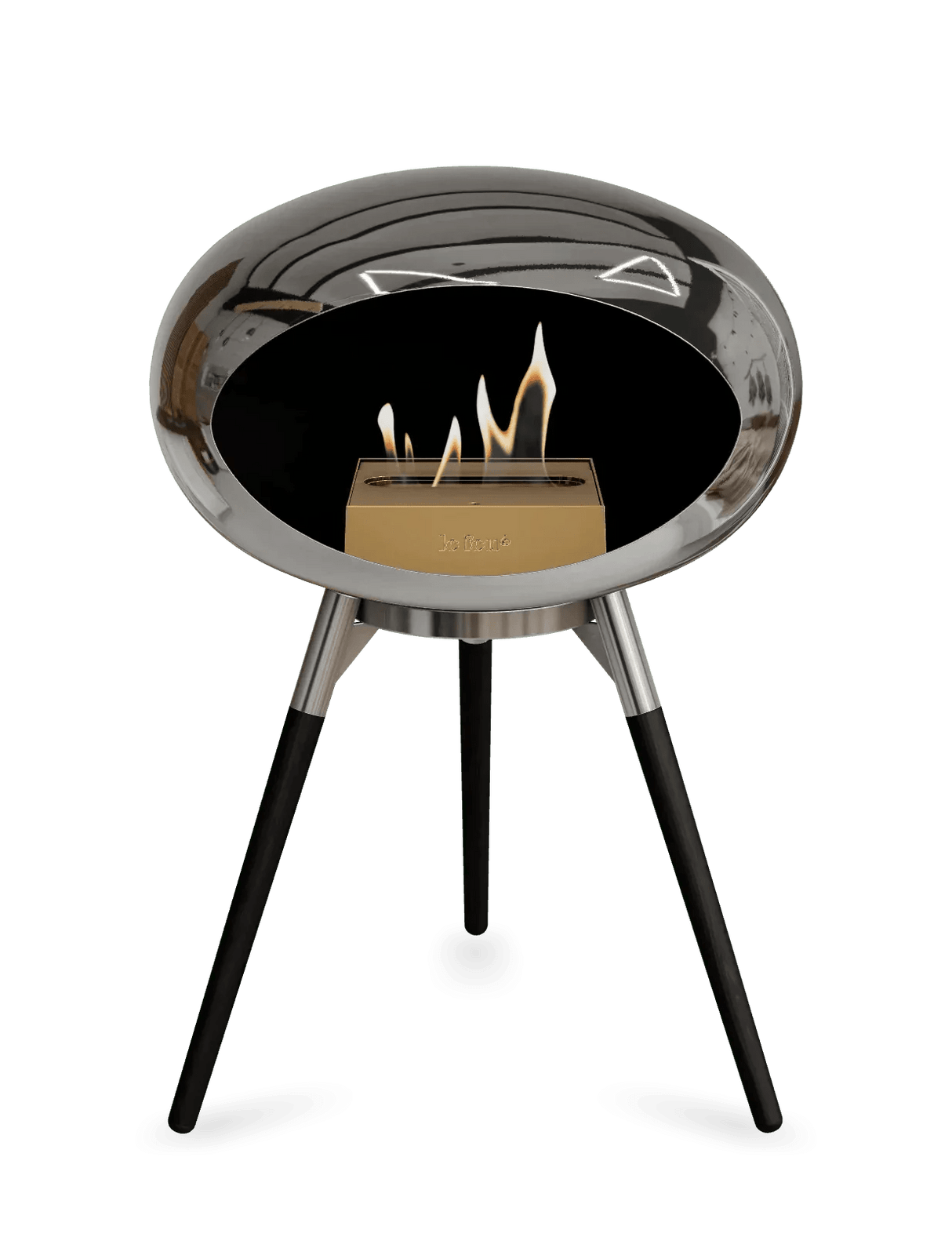 Le Feu - Dome Chromed Silver Ground Wood Low - Fireplace - Viva Alfresco