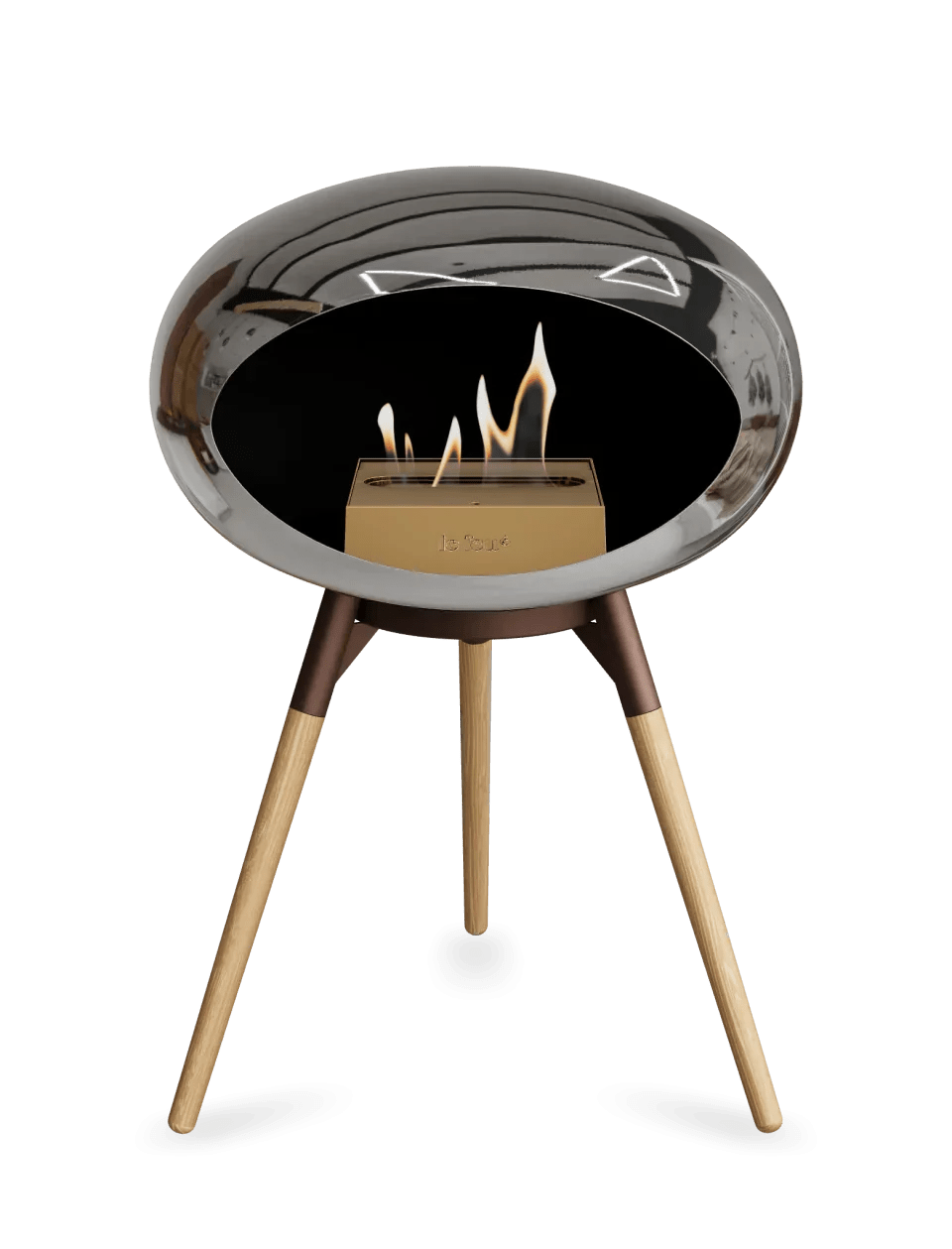 Le Feu - Dome Chromed Silver Ground Wood Low - Fireplace - Viva Alfresco