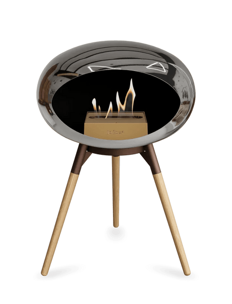 Le Feu - Dome Chromed Silver Ground Wood Low - Fireplace - Viva Alfresco