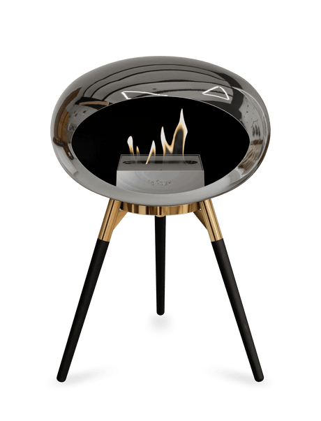 Le Feu - Dome Chromed Silver Ground Wood Low - Fireplace - Viva Alfresco