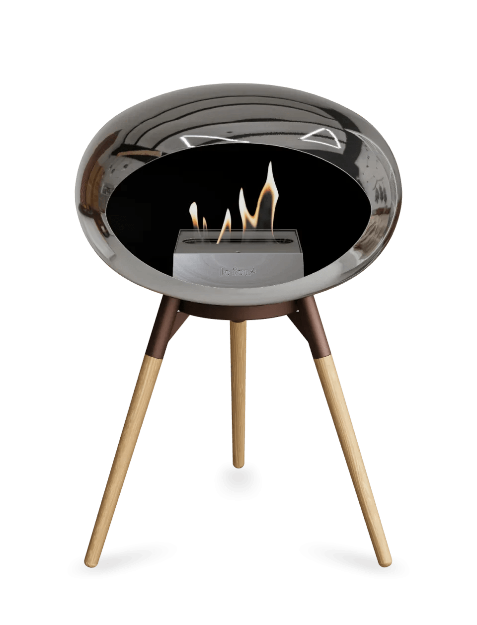 Le Feu - Dome Chromed Silver Ground Wood Low - Fireplace - Viva Alfresco