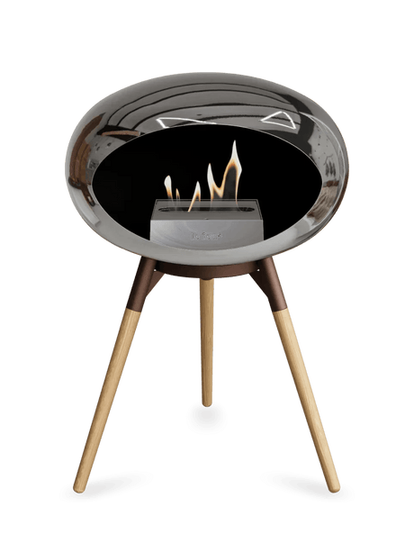 Le Feu - Dome Chromed Silver Ground Wood Low - Fireplace - Viva Alfresco