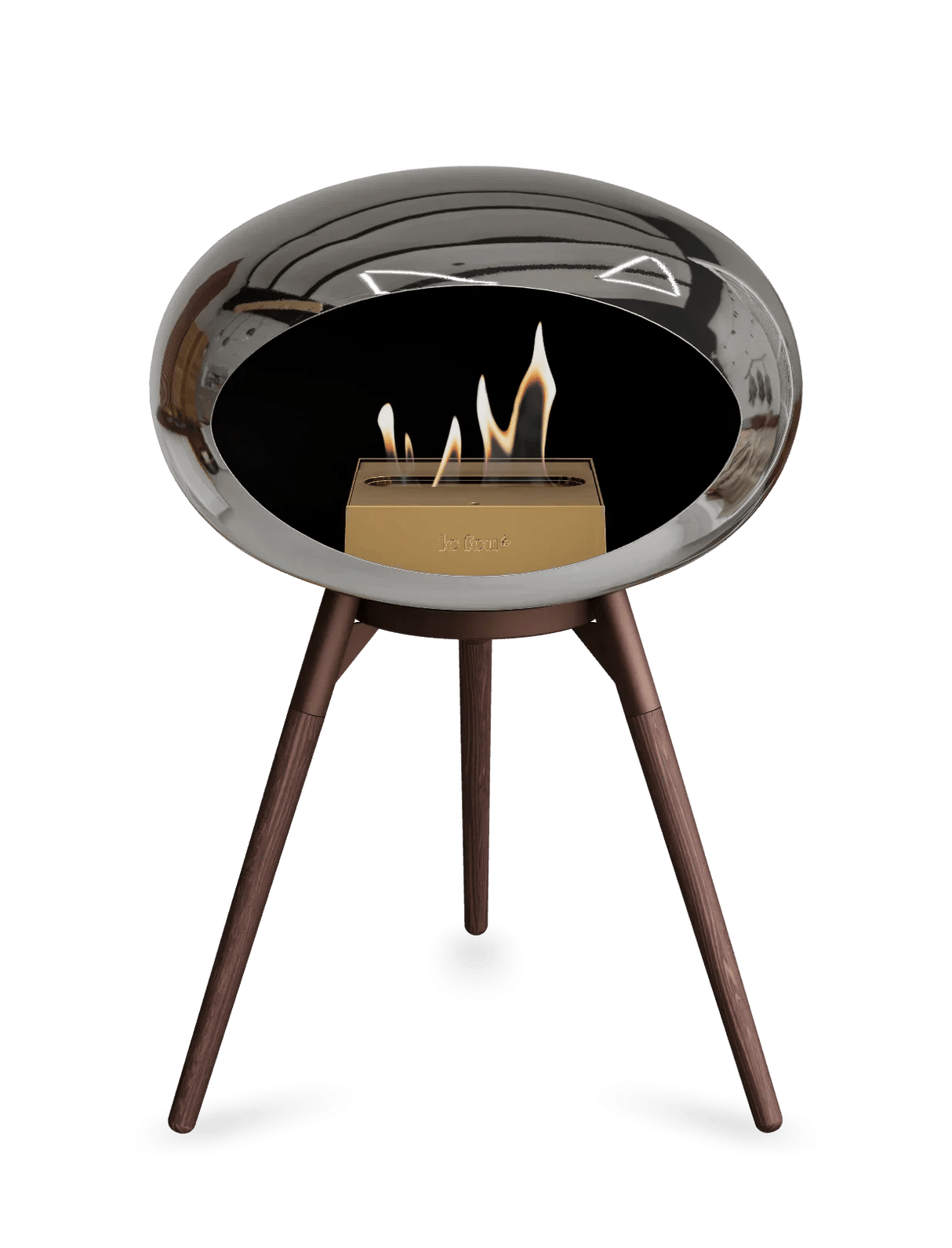 Le Feu - Dome Chromed Silver Ground Wood Low - Fireplace - Viva Alfresco