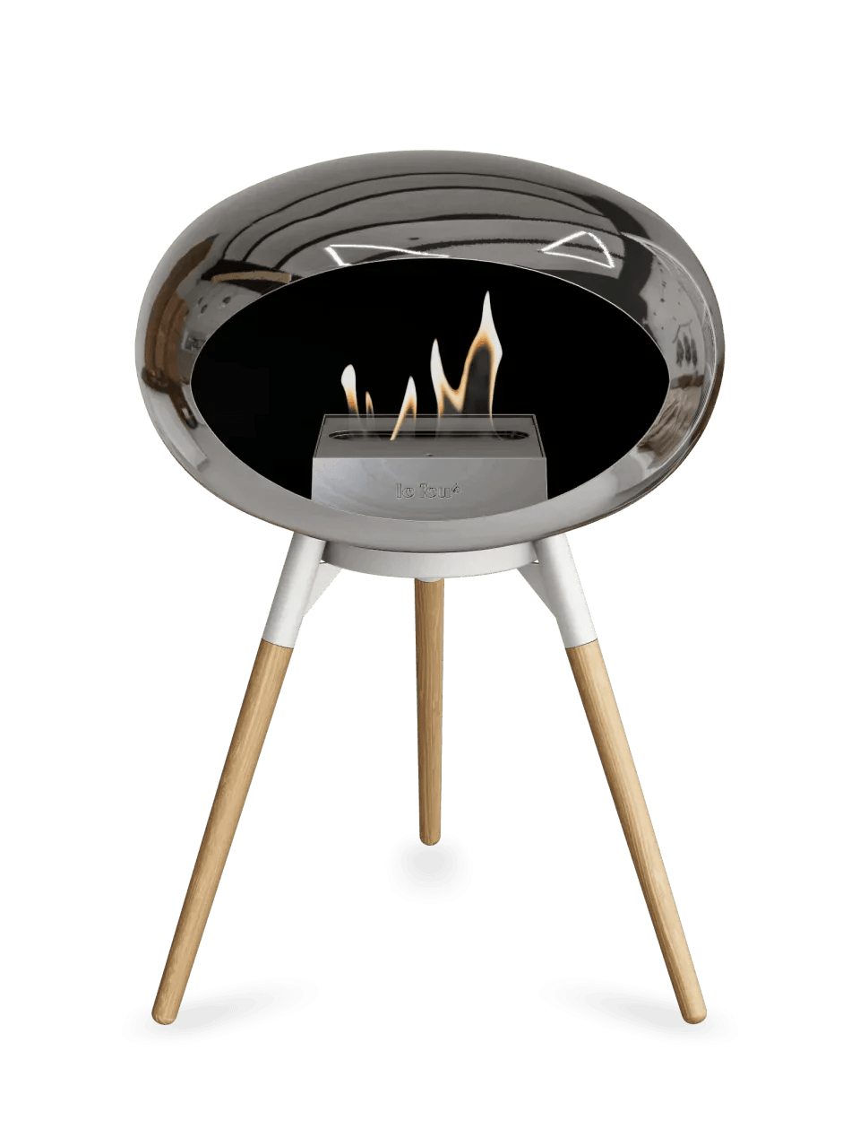 Le Feu - Dome Chromed Silver Ground Wood Low - Fireplace - Viva Alfresco