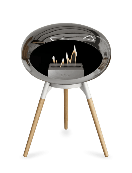 Le Feu - Dome Chromed Silver Ground Wood Low - Fireplace - Viva Alfresco