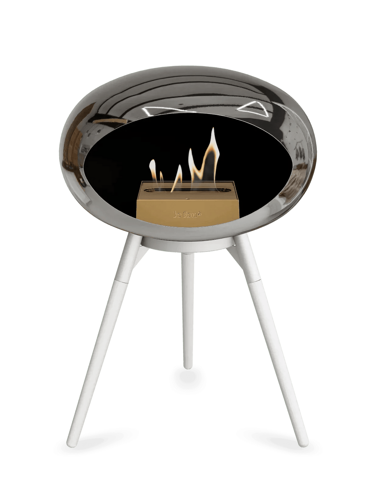 Le Feu - Dome Chromed Silver Ground Wood Low - Fireplace - Viva Alfresco