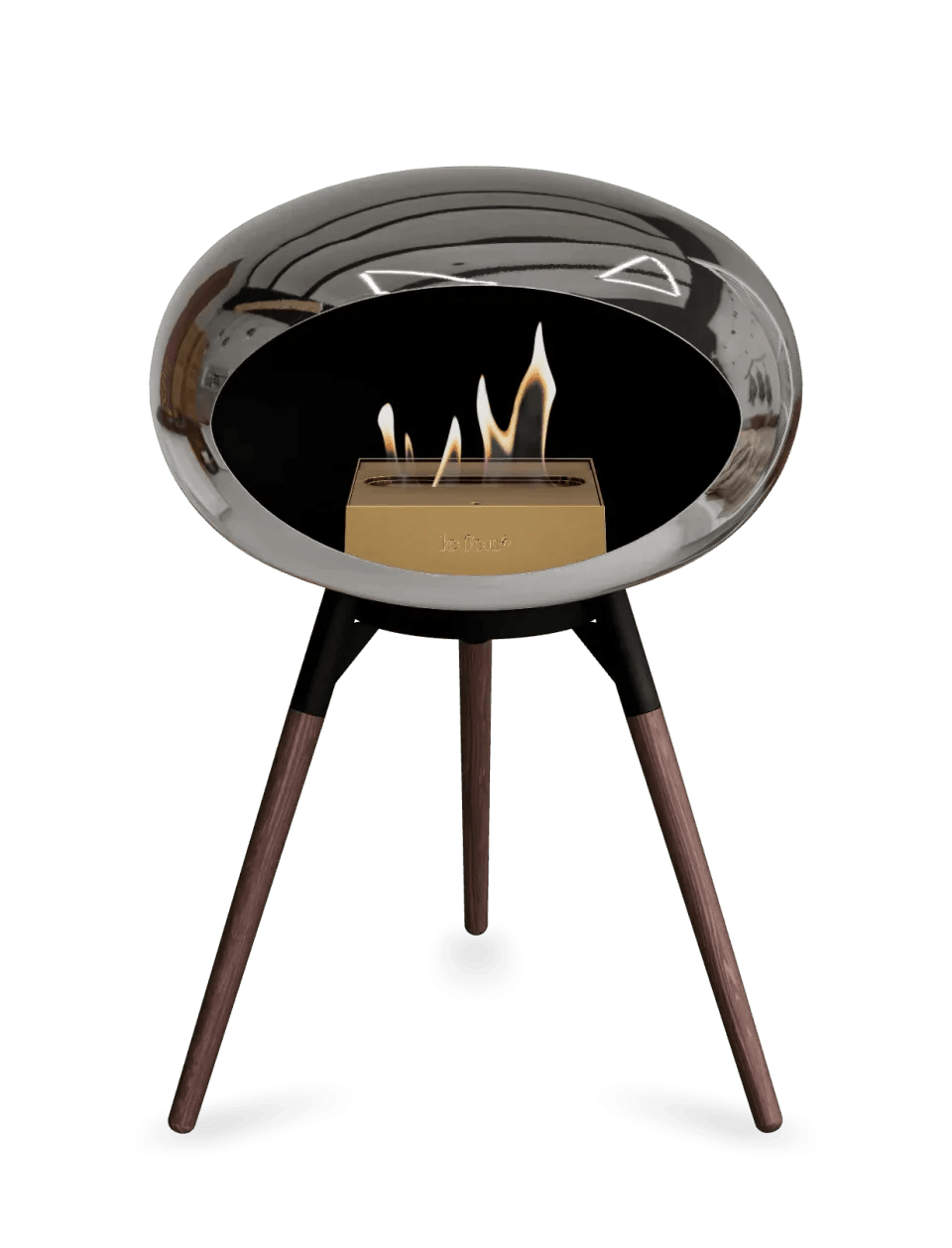 Le Feu - Dome Chromed Silver Ground Wood Low - Fireplace - Viva Alfresco