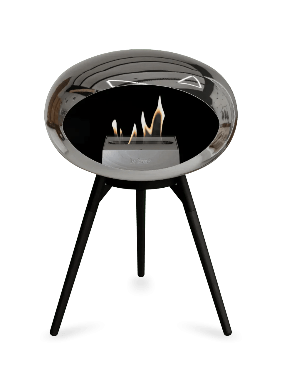 Le Feu - Dome Chromed Silver Ground Wood Low - Fireplace - Viva Alfresco