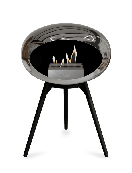 Le Feu - Dome Chromed Silver Ground Wood Low - Fireplace - Viva Alfresco