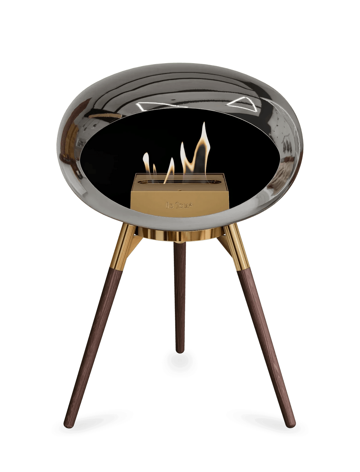 Le Feu - Dome Chromed Silver Ground Wood Low - Fireplace - Viva Alfresco