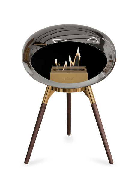 Le Feu - Dome Chromed Silver Ground Wood Low - Fireplace - Viva Alfresco